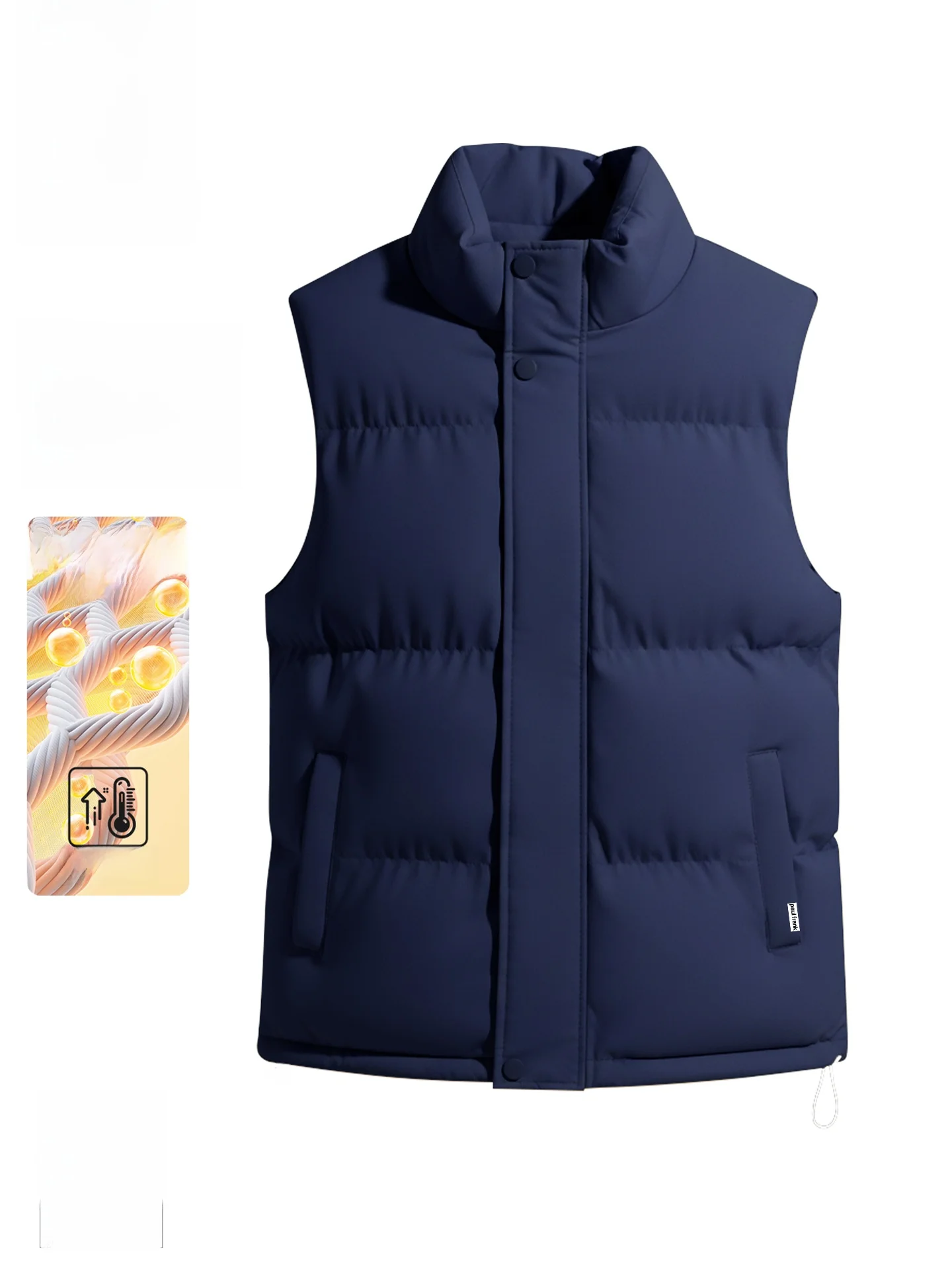 

Thiened Cotton Vest ex Warm Svel Heat Retention Outerwear Winter Youth Casual Faion Zipper Closure