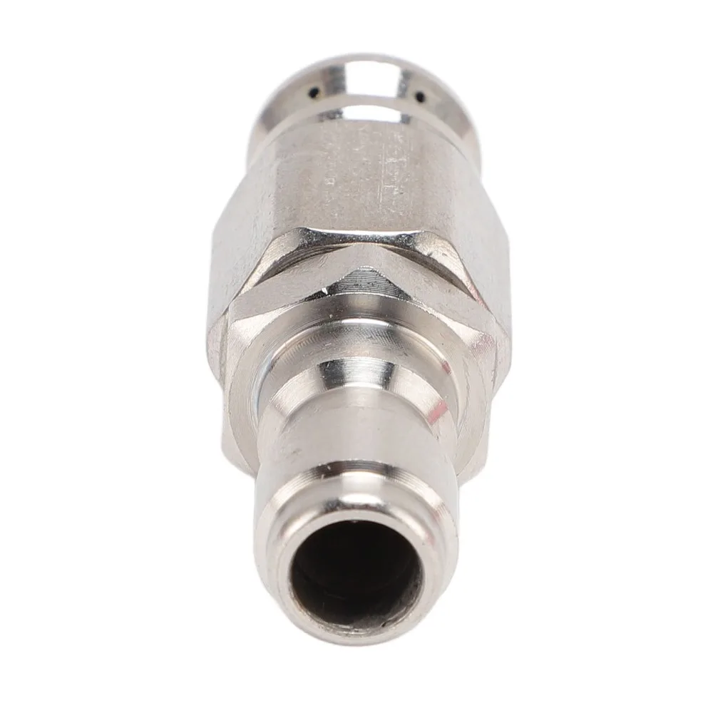 2PCS Stainless Steel Sewer Jetter Nozzle 5000 PSI Quick Install Drain Jetter Nozzle Mini Compact Size Quick Plug