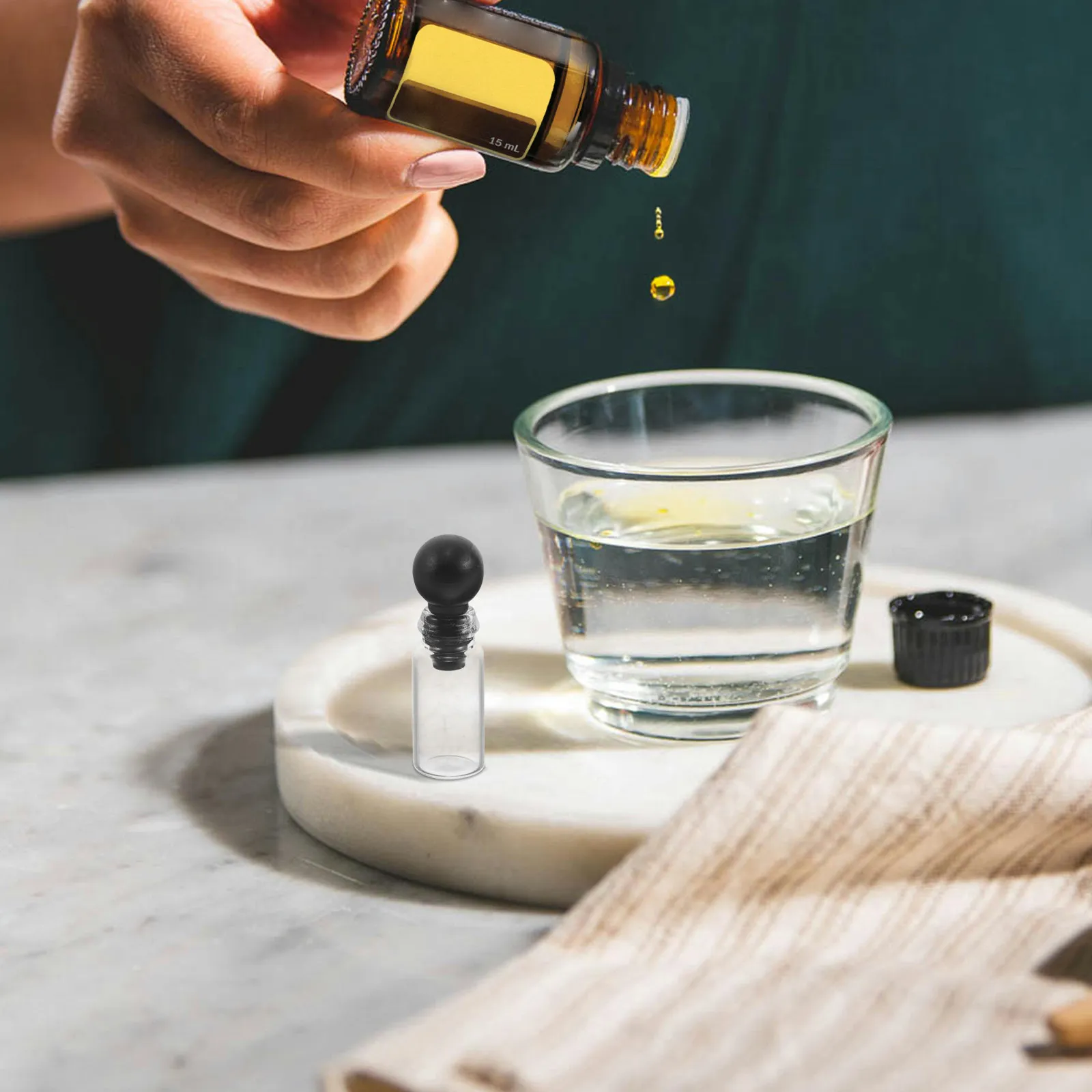 

150 шт. стеклянных флаконов для пробников духов, мини-бутылочки для эфирных масел, многоразовые, герметичные, с круглой пробкой-шариком, портативные, для путешествий, для ароматов