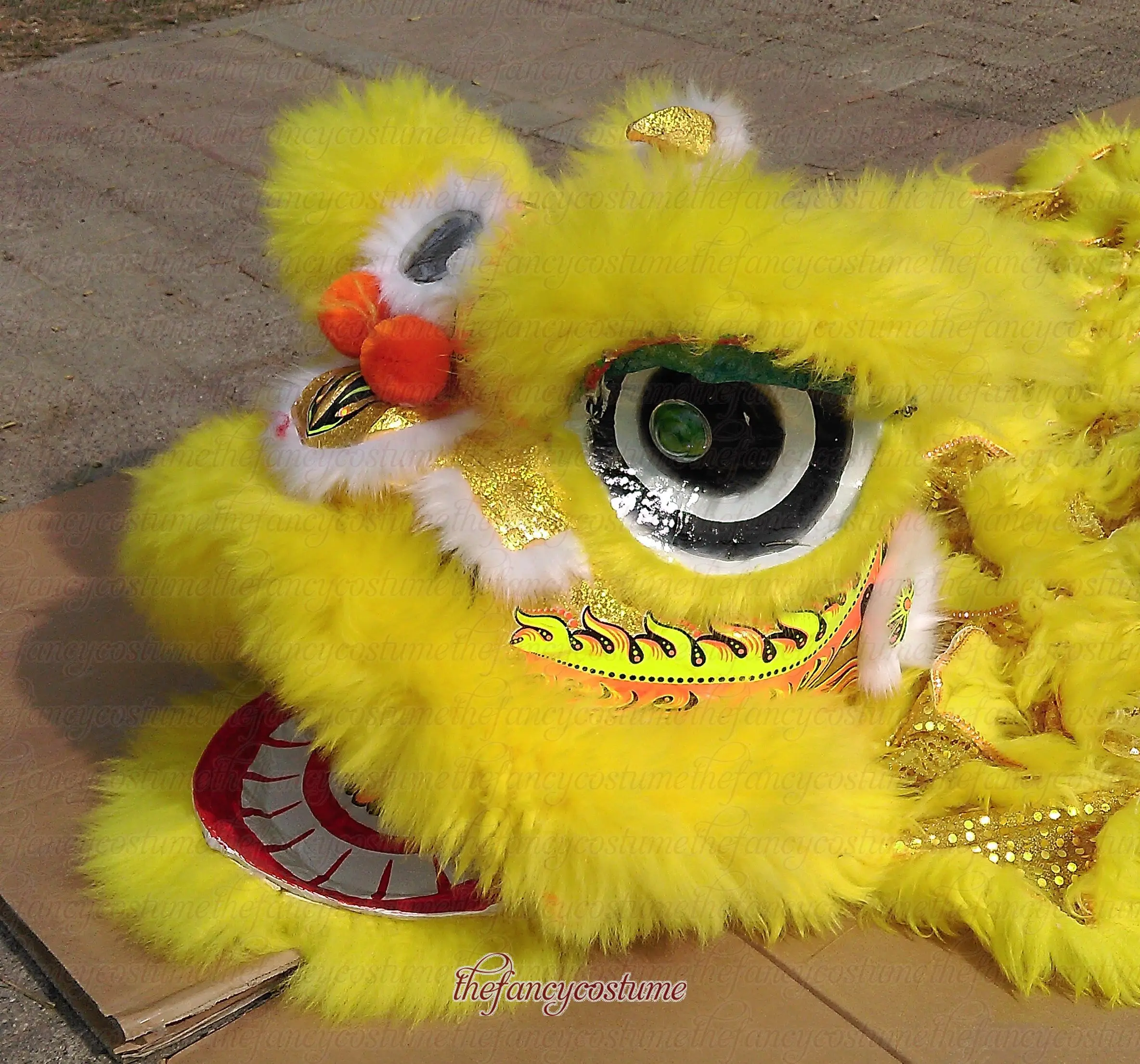 20inch Chinese Lion Dance Costume Flag wzplzj 2 Children Kid 8-15Age Student Fun Park Props Outfit Game Party Carnival Festival
