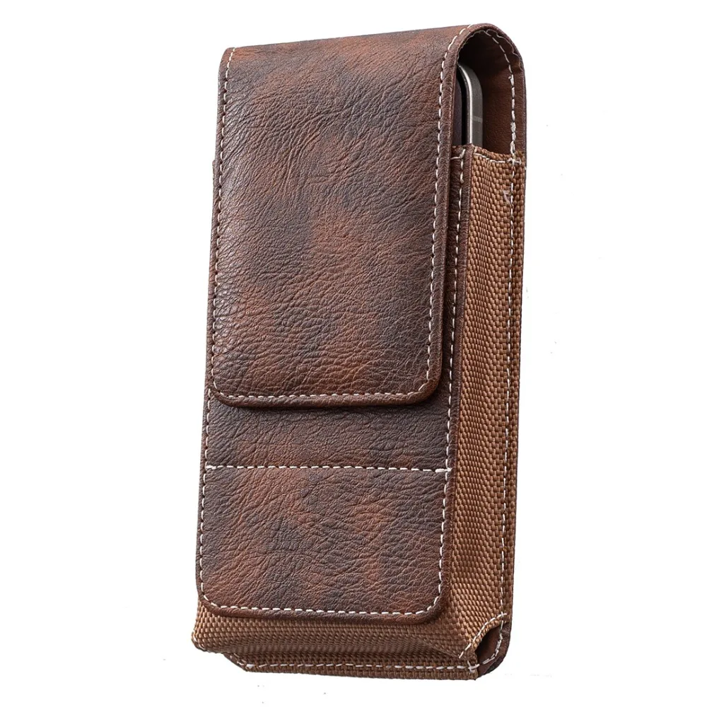 Storage Bag Card Slot Phone Waist Pack PU Leather Durable Phone Belt Clip New Vertical Belt Hanging Pouch Universal Use