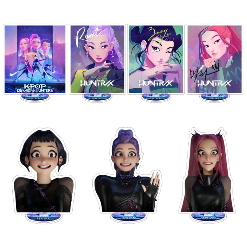 Kpop شيطان هون الاكريليك حامل سطح المكتب ديكور الوقوف زخرفة شخصيات كرتونية الحرفية هنتركس الفتيات مجموعة الأفلام الأجهزة الطرفية #3