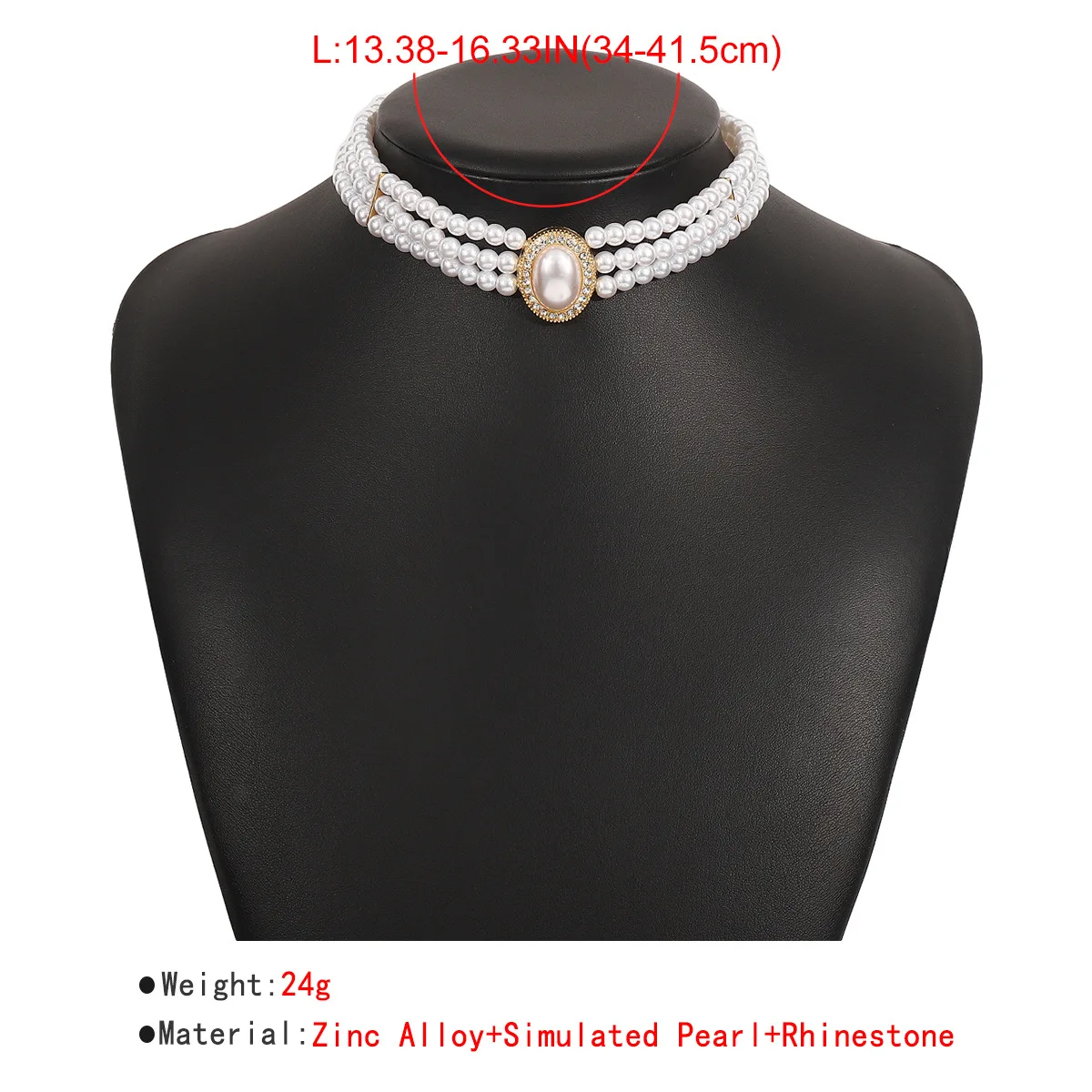 Ccbodily Elegant Pearl Necklace For Women Multilayer Resin Crystal Charm Bracelet Party Wedding Fashion Jewelry Girls Gift 2023