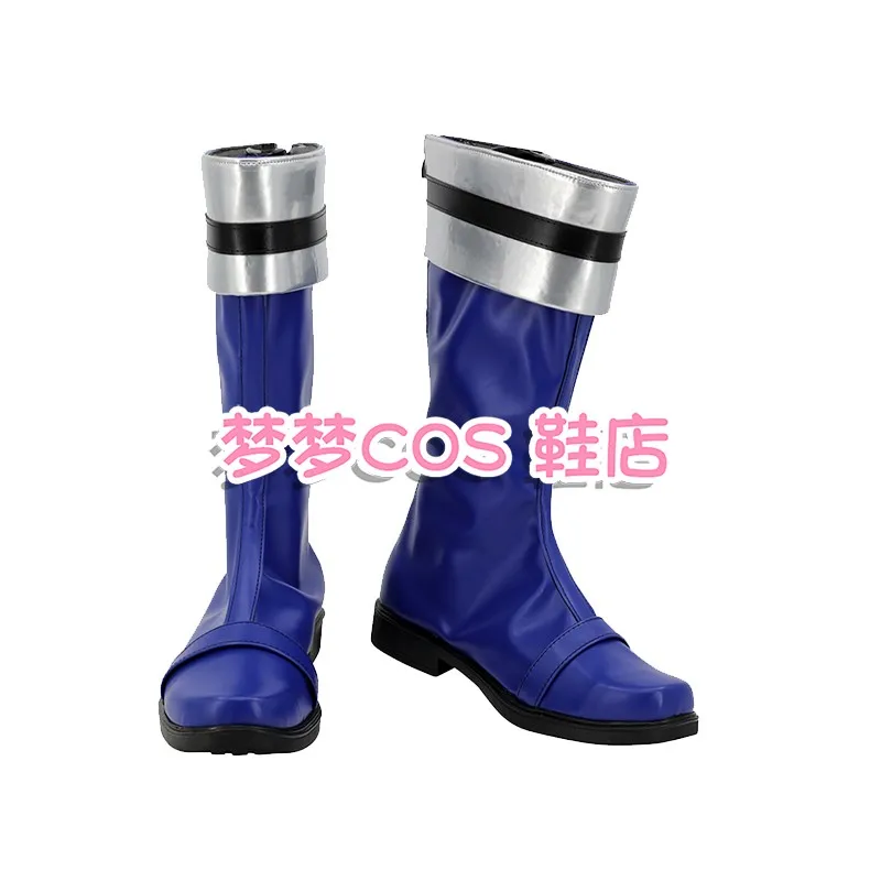 Tokusou Sentai Dekaranger Deka Bule Strój Cosplay Buty Ręcznie Robione ze Sztucznej Skóry