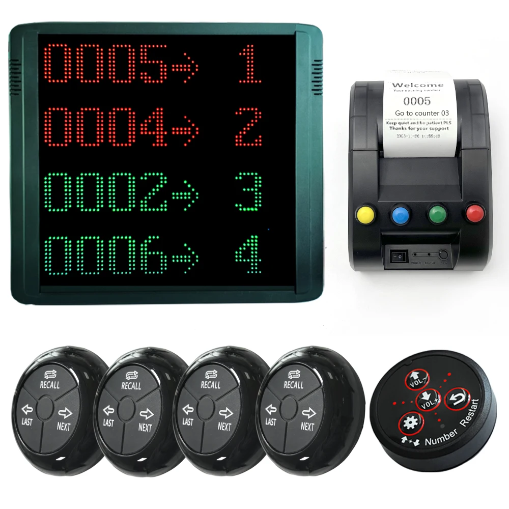 Queue Calling System Ticket System Digital Number Display Ticket Counter Machine for Office Customers Number Waiting