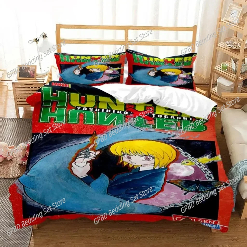 

3D Print HUNTER HUNTER Anime Comfortable Duvet Quilt Cover Pillowcase Bedding Set Children Bedroom Decoration Home Textile