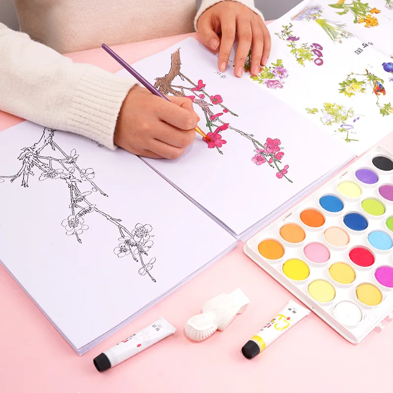 Introduction to Chinese Painting White Drawing, Copying Album, Drawing Manuscript, Drawing Material, Coloring Book