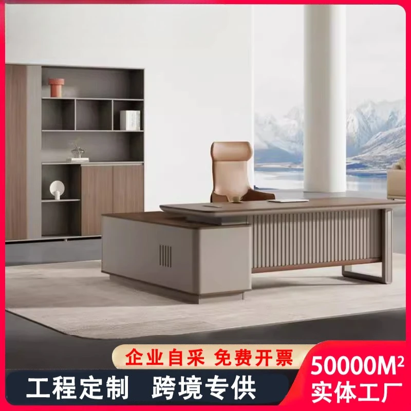 Supervisor office desk, large desk counter, desk furniture set, president, chairman, manager, office storage