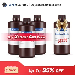 ANYCUBIC 3d Printer Resin Buy 3 KG Get 4 KG UV Resin Water-Wash Resin ECO Resin For SLA LCD Tough 3d Printing Resin Material