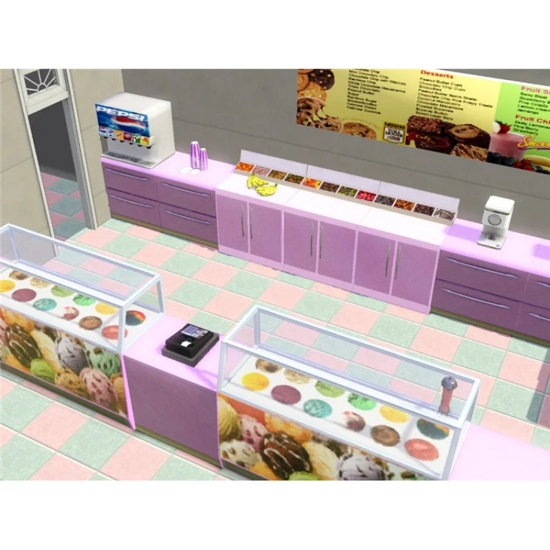 custom.Commercial Shopping Mall Snack Kiosk Counter Bar Fashion Custom Yogurt Shop Counter Design