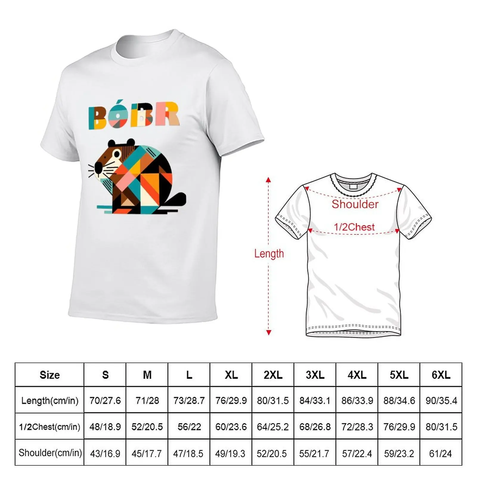 Geometrical Cubism Bóbr - Bober, Bóbr, Beaver, Boberek T-Shirt Basic Tee Shirt for Everyday Outfit