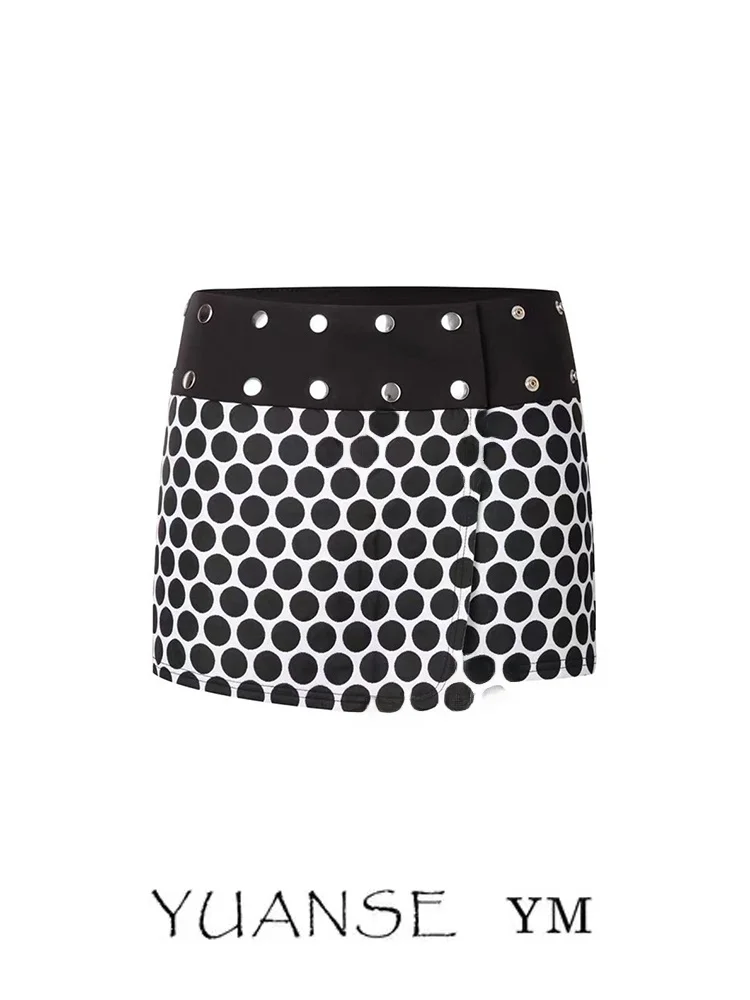 

Fashionable Polka Dot Polka Dot Skirt Curtain Women's Spring Autumn Winter Stylish Double Sided Wear Short Skirt