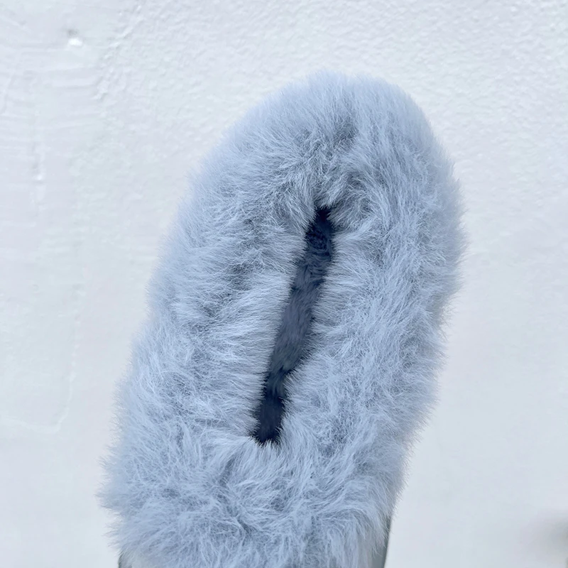 Botines de felpa con plataforma gruesa para mujer, Botas de nieve de piel sintética poco profundas con punta redonda, Botas de algodón suaves y cálidas con parte inferior gruesa para invierno