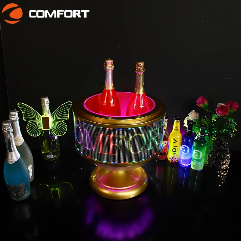 Nightclub Custom logo Led Message Board Bottle Presenter Glorifier LED Bottle Round Presenter