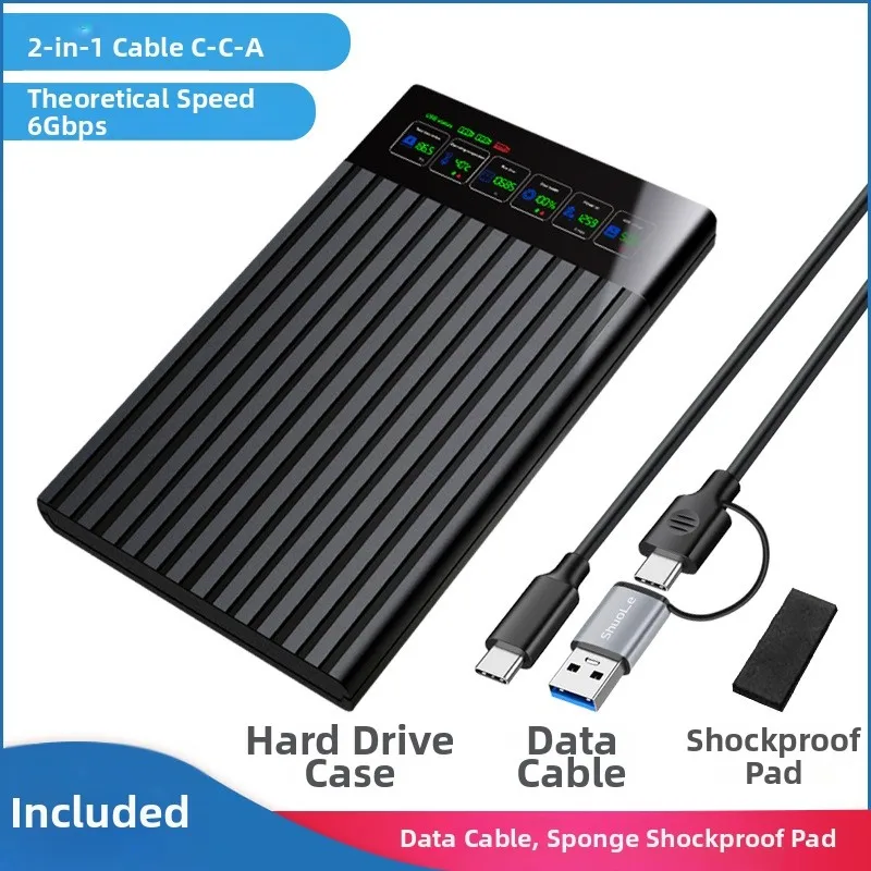 حاوية القرص الصلب USB 3 2 مع شاشة رقمية لصحة القرص في الوقت الحقيقي وسرعة النقل تدعم محرك الأقراص الصلبة SSD #3