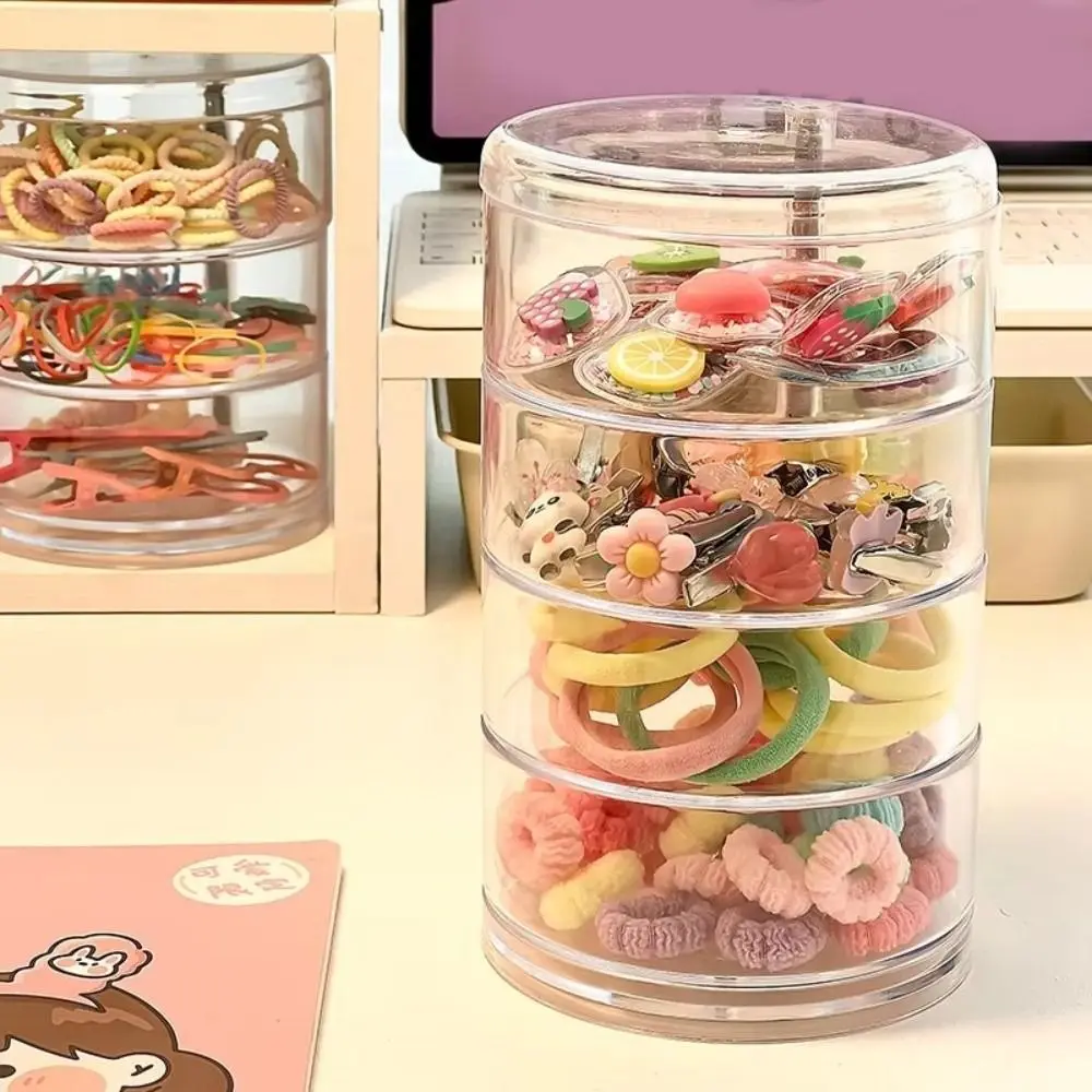 Haarschmuck-Organizer-Box, staubdicht, multifunktional, drehbare Aufbewahrungsbox, Aufbewahrungskoffer für Kopfbedeckungen – Detail 5