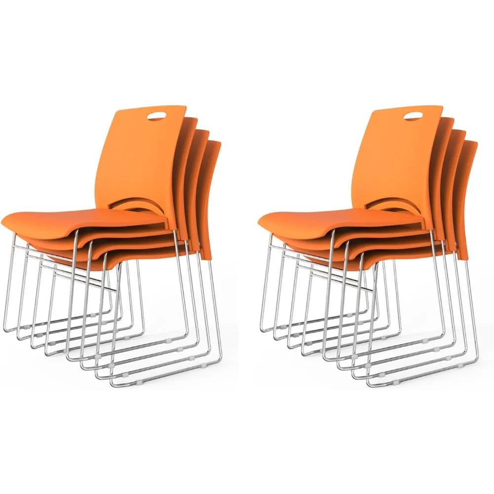 

Stacking Chairs Set of 8 Stackable Office Chairs with Metal Sled Base, Ergonomic Plastic Seat, Stacking Chairs for Waiting Room