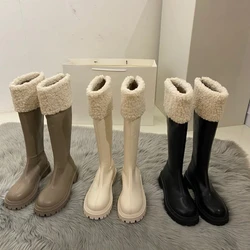 Women Knee High Boots Winter Warm Snow Shoes Ladies Casual Zipper Long Boots Female Comfortable Round Toe Footwear Botas Mujer