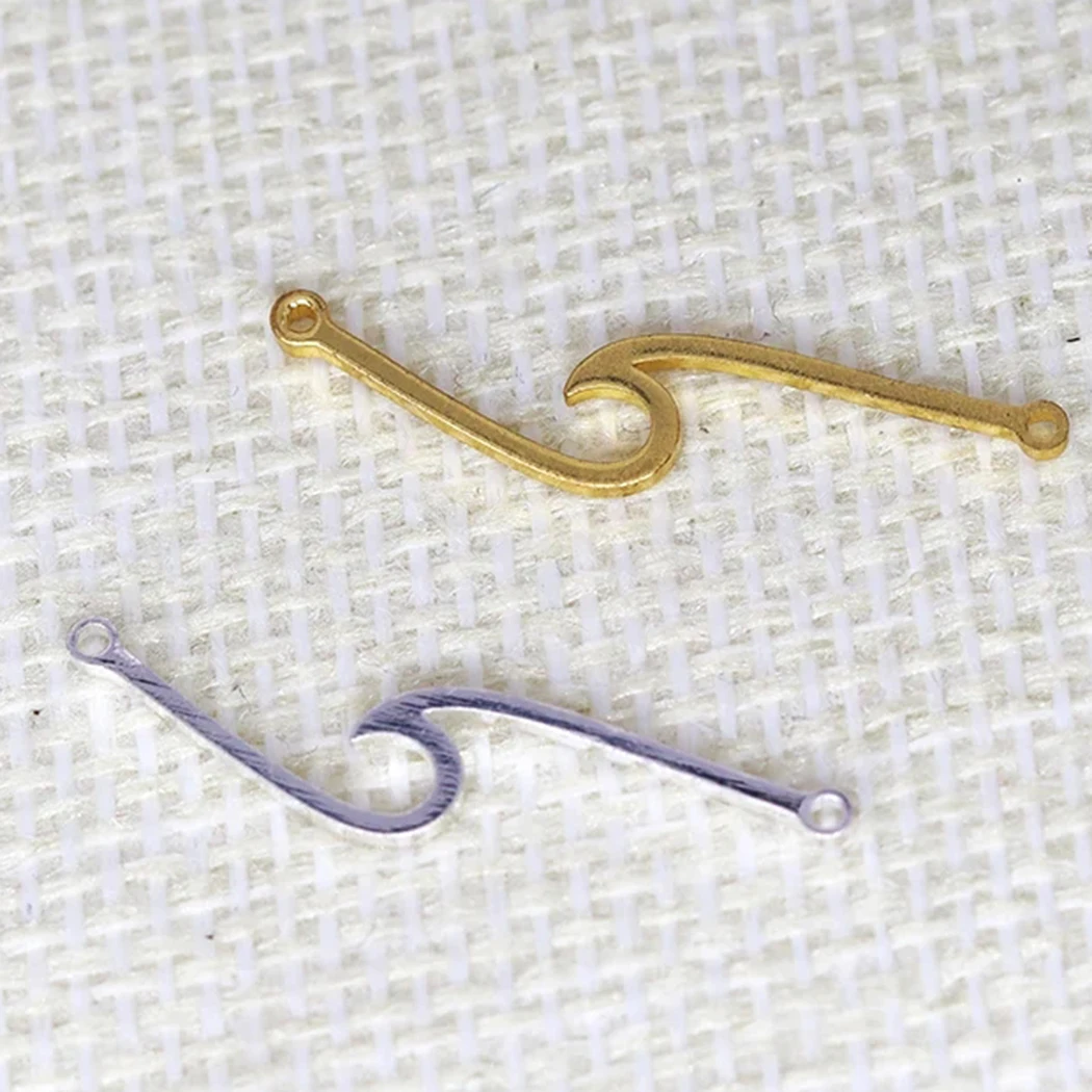 5PCS Ocean Beach Wave Pendant DIY Stainless Steel Gift For Women Men Charm Pendant For Bracelet Jewelry Findings