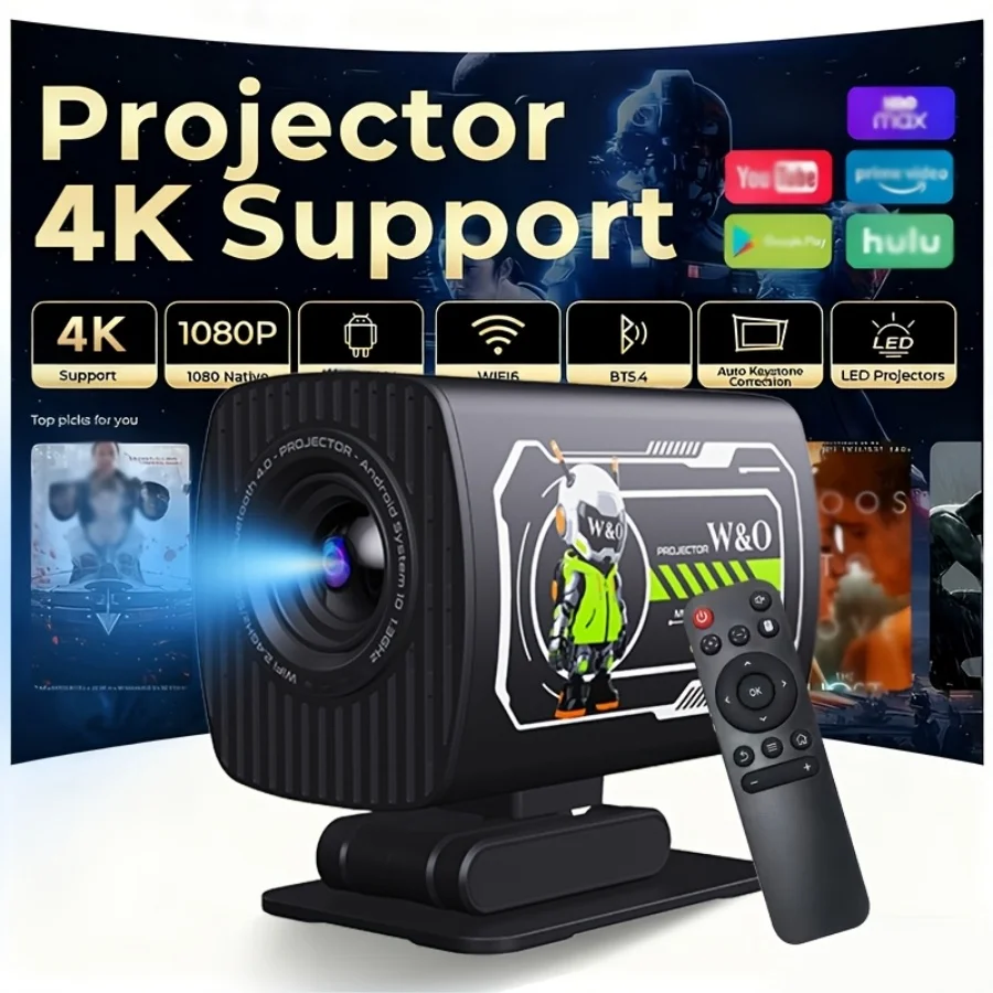 2026 New 1080P Projector Portable Mini Projetor Wired with Speakers For Phone Movies，without built-in app,Dual 200 ANSI Allwinner Home Cinema Outdoor Office Projetors High-definition Decoding Video, Cast High Definition Large Screen Movies