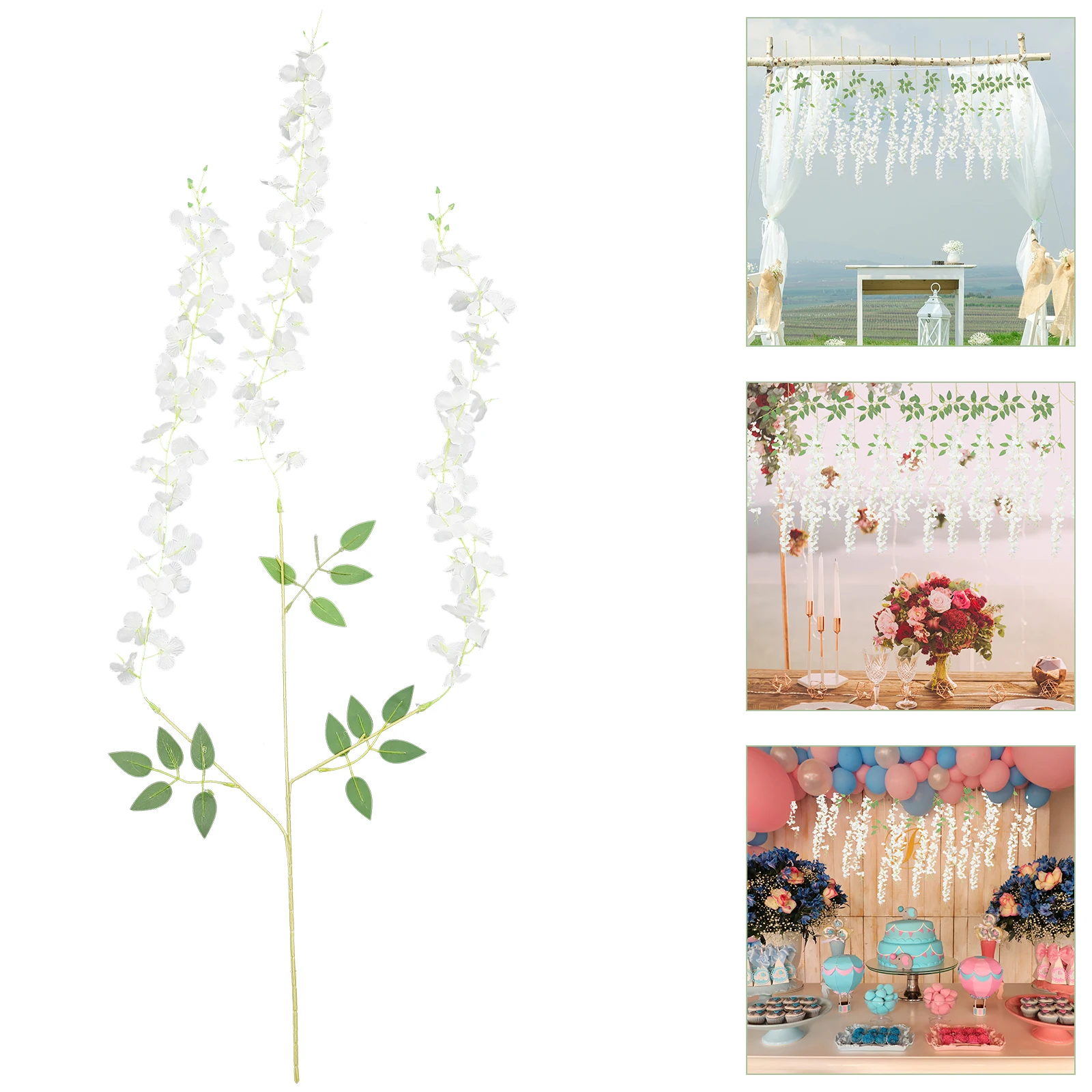 

12pcs Artificial Violet Flower Wall Decor Hanging Wisteria Simulation Plastic Indoor Plants Home Garden Supplies Fake Flowers