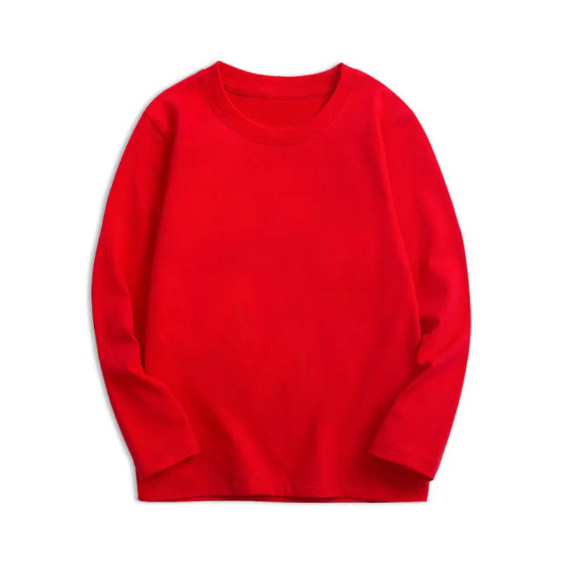 10Colors Spring Long Sleeve Tees Children's T-shirt Cotton Solid Colour Shirts Leisure Wear Boys Girls Tops Kids Teenage Clothes