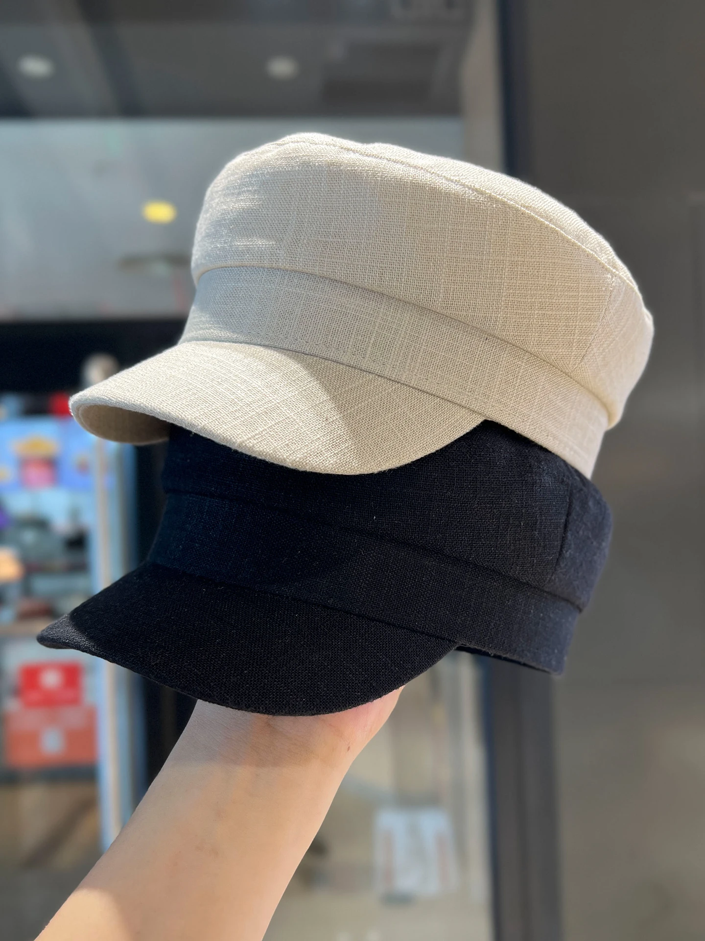 

Summer and autumn cotton and linen breathable hat men's and women's simple and versatile newsboy painter hat cap