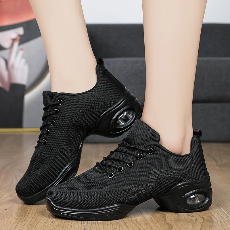 

Dance Shoes Woman Ladies Modern Soft Outsole Jazz Sneakers Mesh Breathable Lightweight Female Dancing Fitness Shoes Sport