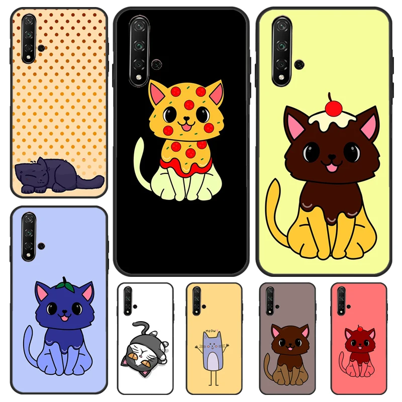 Cute Kawaii Blueberry Cat Case For Huawei Nova 9 10 SE 11i 8i 7i 3i Nova 5T Y60 Y61 Y70 Y90 P20 P30 P40 Lite P60 Pro