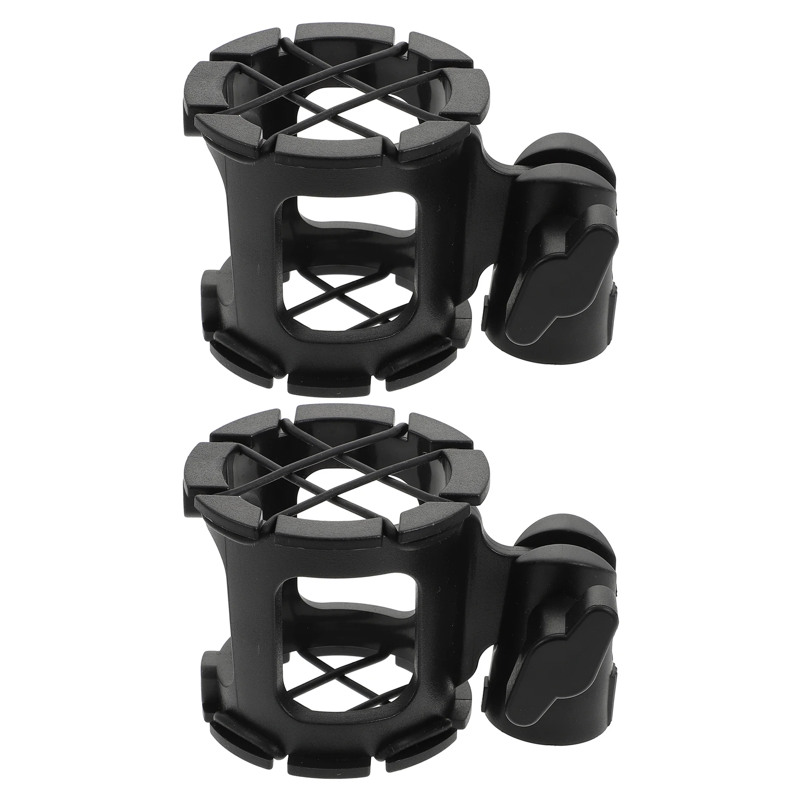 2Pcs Microphone Shock Mount Plastic Anti Vibration Holder Clamp for Studio Podcast Recording Broadcasting Mic Stand