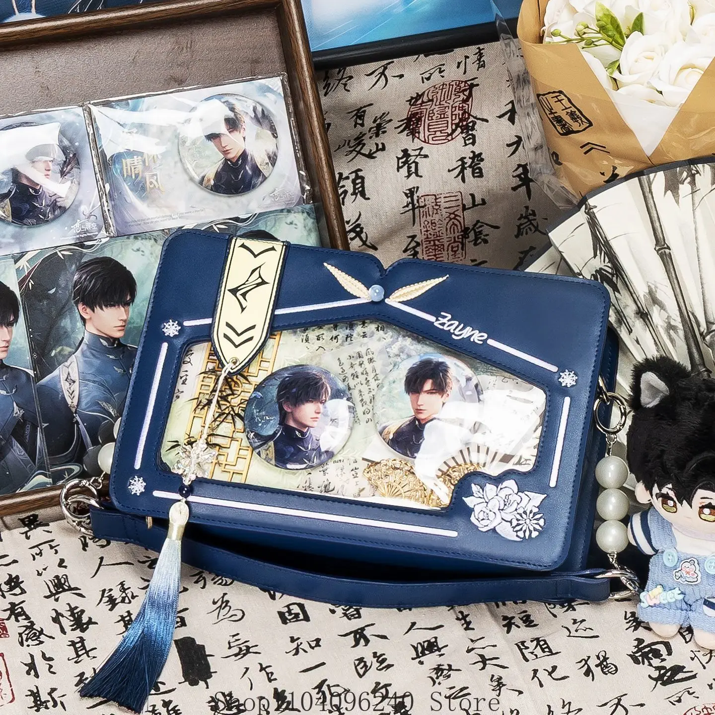 

Аниме Love and Deepspace Zayne Аниме Cospaly Pu Itabag Сумка-мессенджер Сумка на плечо Сумка для поездок на работу Маленькая квадратная сумка