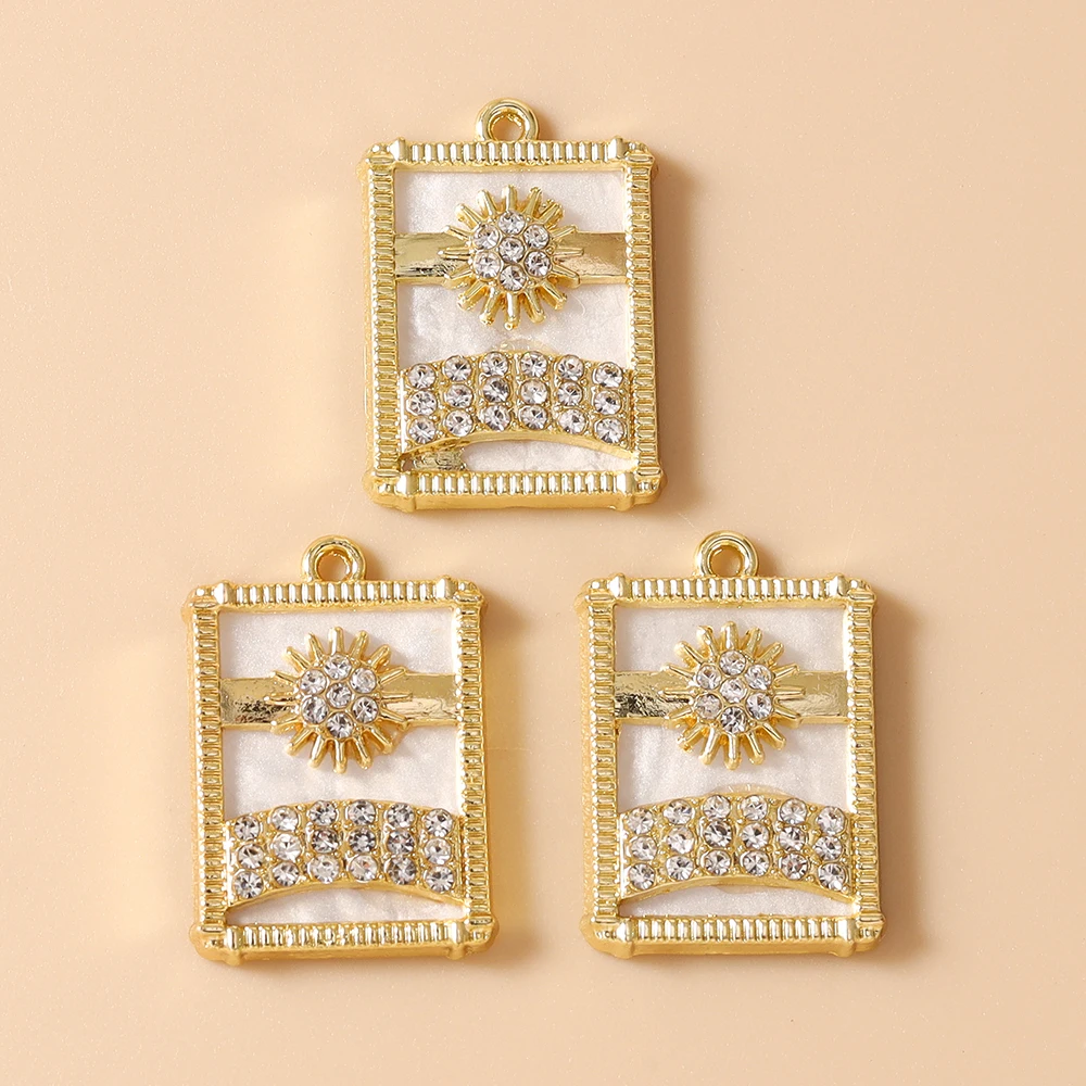 Leslie 5 Stück 15*21mm Goldfarbene Tarot-Mond-Stern-Hamsa-Hand-Anhänger für DIY Fatima-Hand-Auge-Halsketten-Schmuckherstellung Zubehör – Detail 17