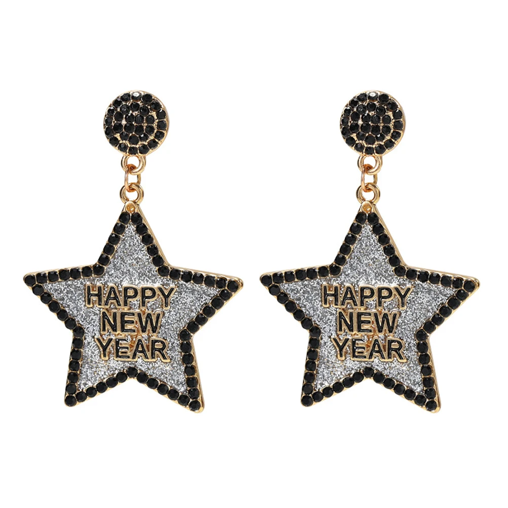 

Earrings Five-pointed Star Festive New Years for Women Pentagram Drop Dangle Beautiful