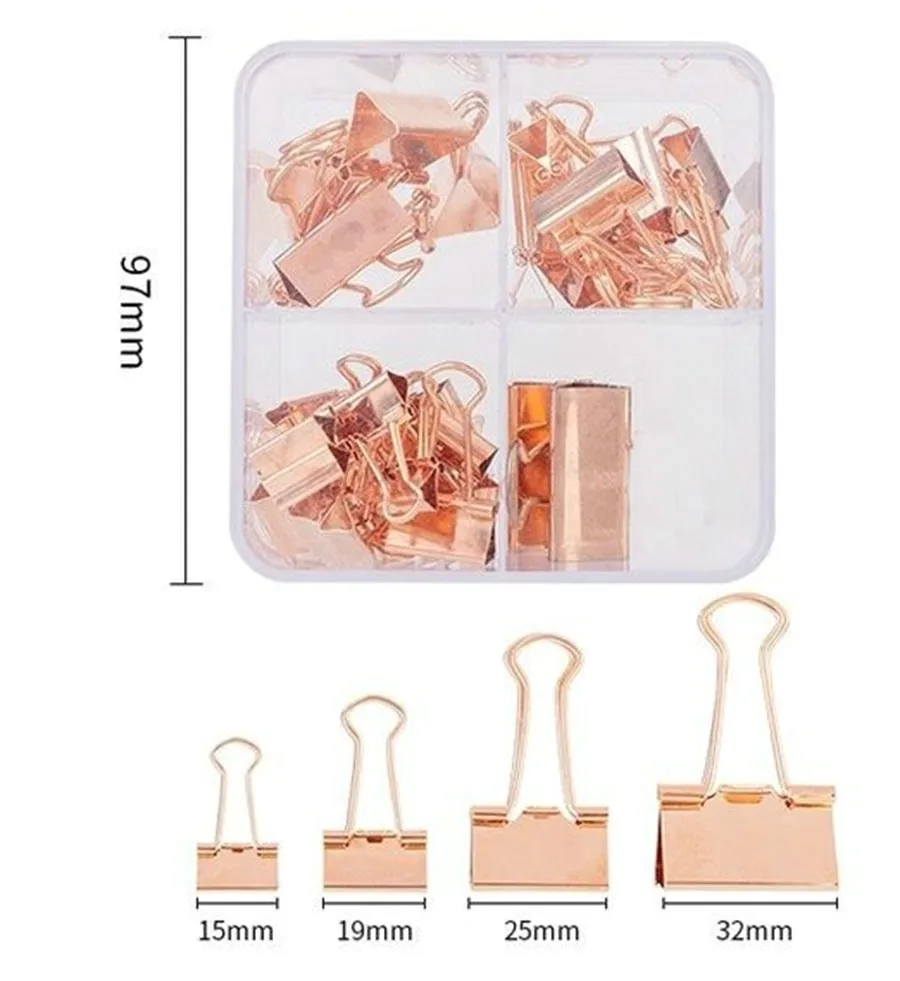 44pcs Metal small fresh mixed packaging, multifunctional fish tail folder, book clip, ticket, phoenix tail clip