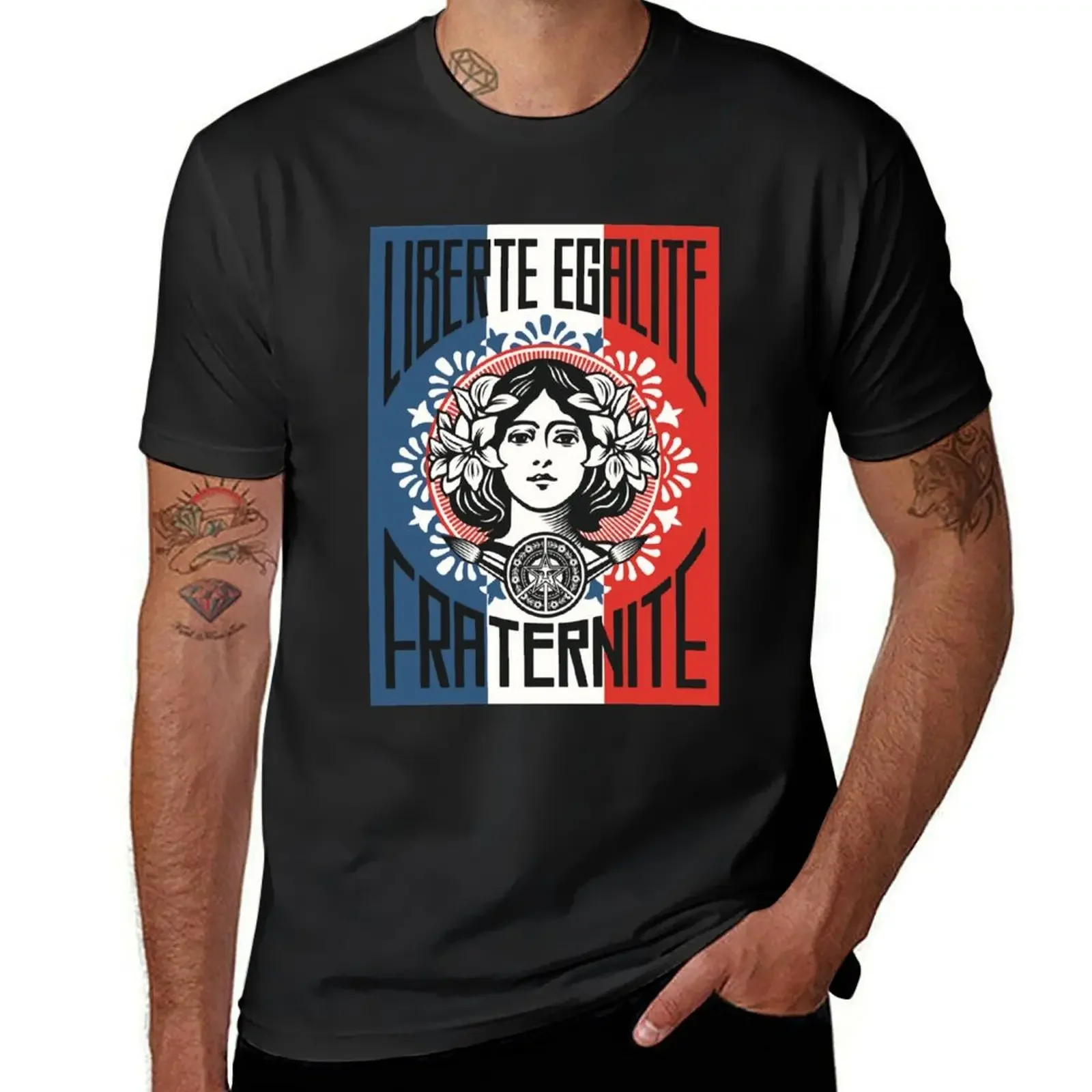 Funnys Oversized T Shirt Men Retro Places To Get Shepard Liberte - Vintage Egalite Fraternite Is Safe Ways You Can T-Shirt New