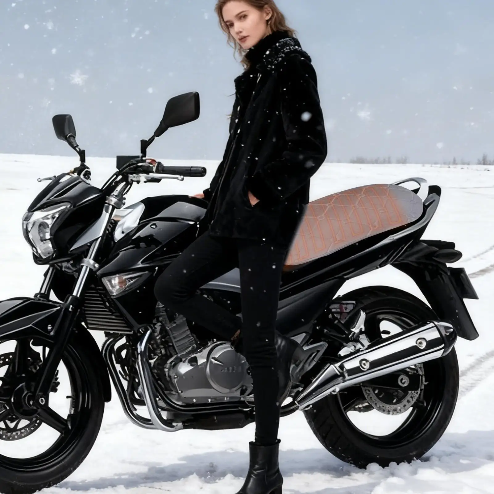 Motorcycle Seat Cover Heated Waterproof Cushion Winter Electric Motorcycle Seat Cover For Motorbike Snowmobile Scooter Winter