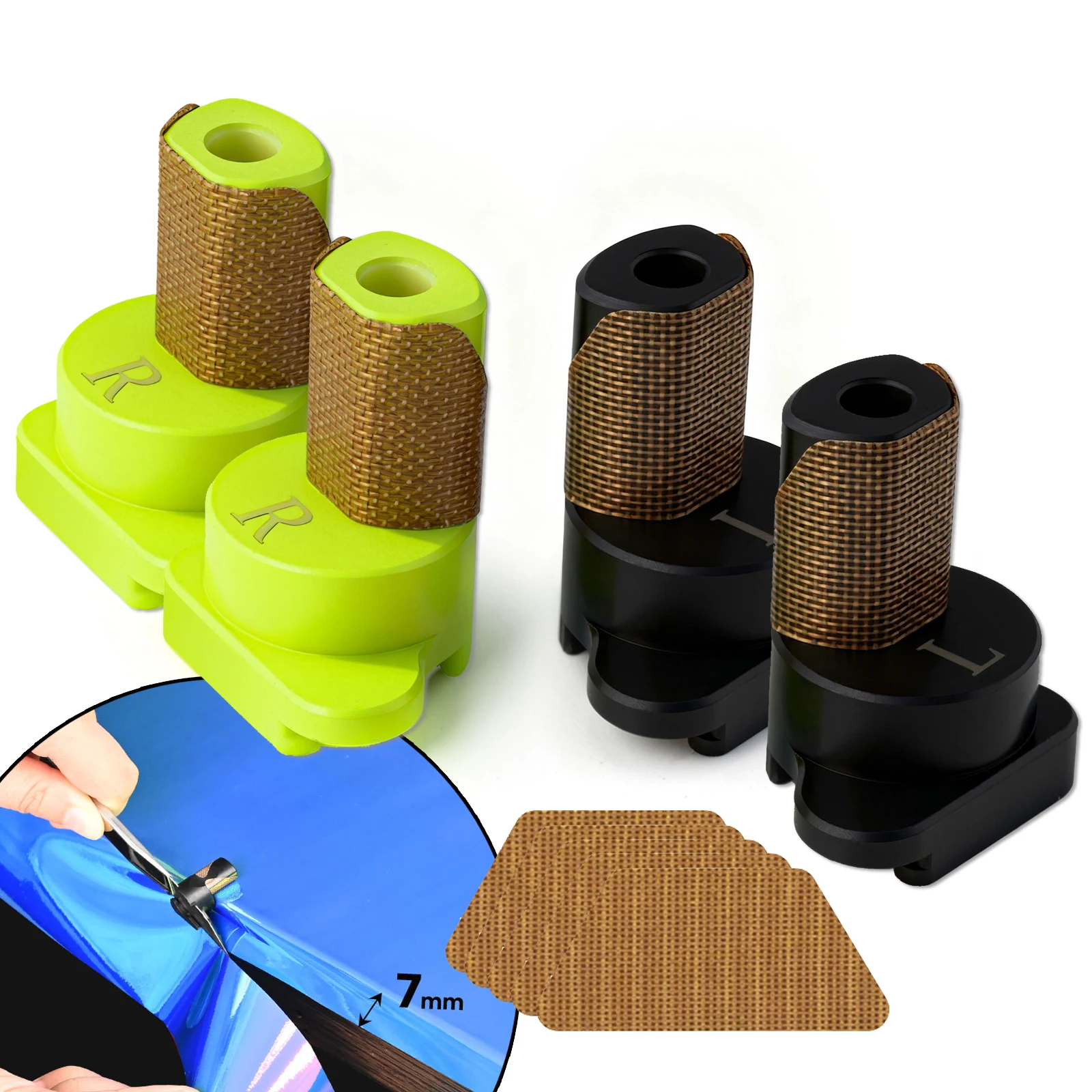 

FOSHIO 2mm/7mm Spacer Precision Edge Cutting Guides For 9mm Blade Knife Tint Vinyl PPF Trimmer Tools Magnetic Cap Cover 2-Pairs