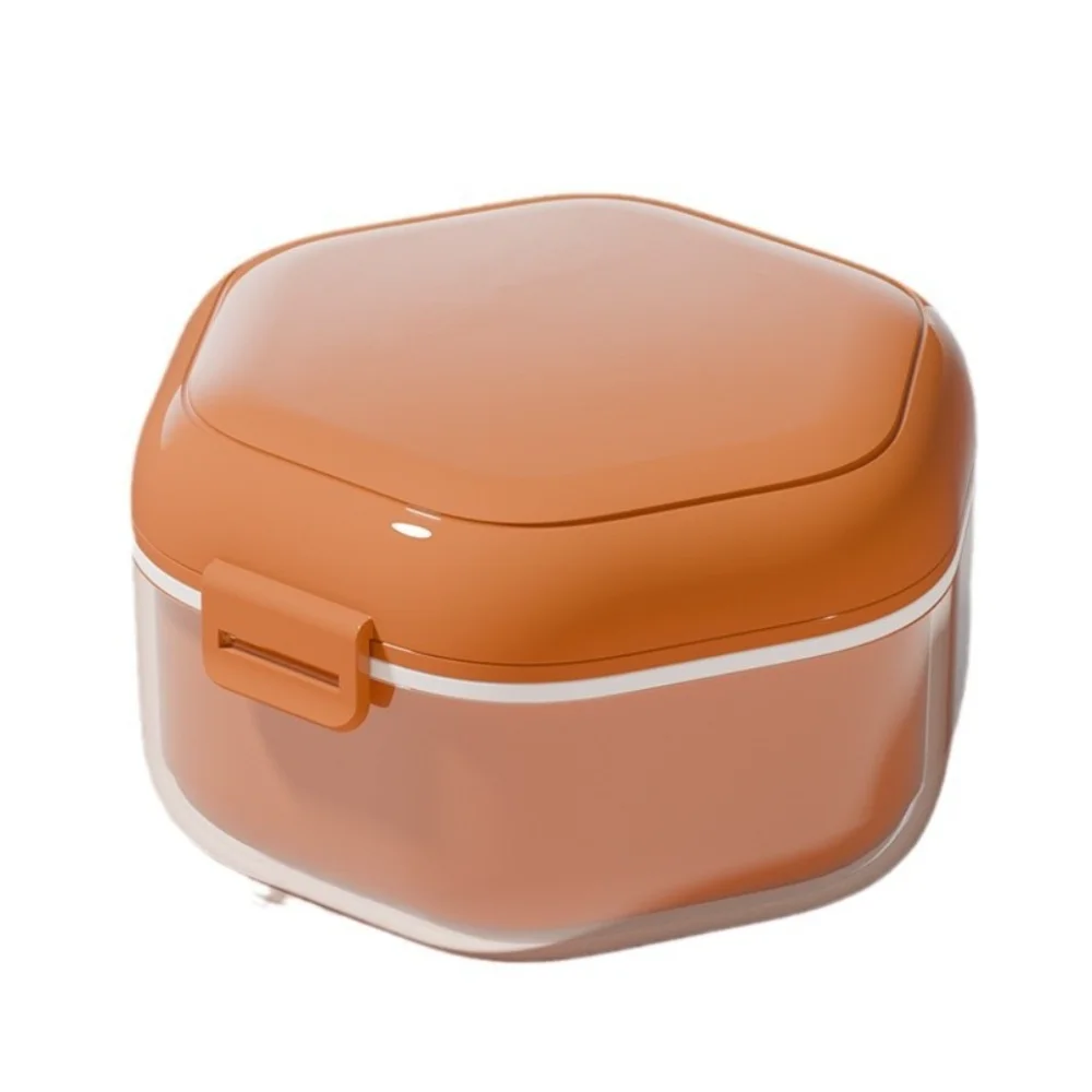 

Invisible Orthodontic Retainer Case Denture Cleaning Sealed Denture Cleaner Box Portable 2 Layer False Teeth Container