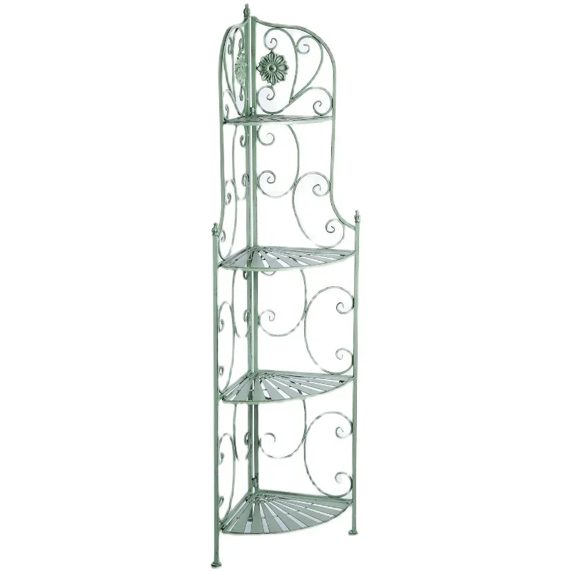 Wrought iron floor-to-ceiling multi-layer shelf, corner decorative corner rack, balcony, garden, courtyard, four-layer cast iron