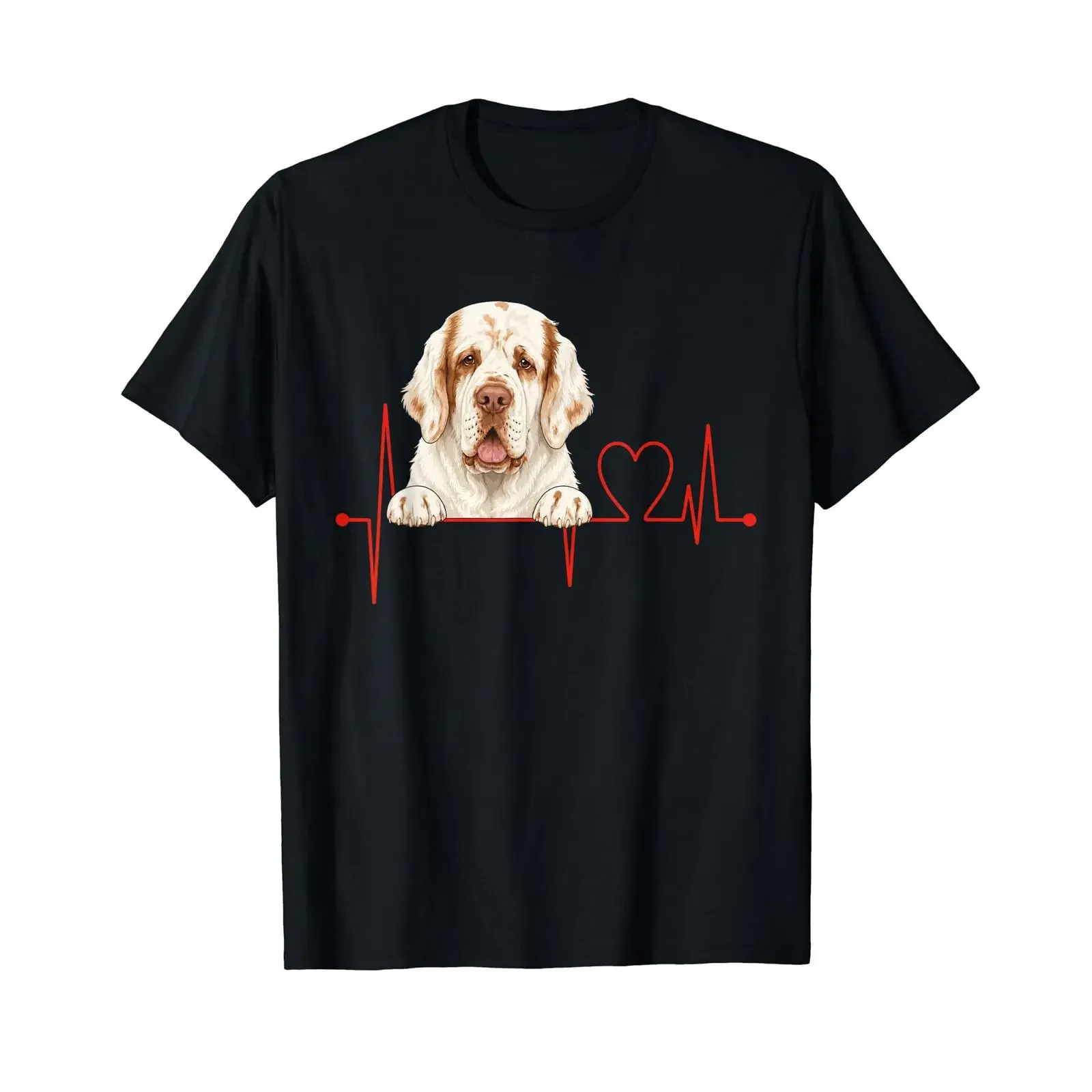 Clumber Spaniel Heartbeat EKG Hundeliebhaber Rettung Haustierbesitzer Preisgünstiges Grafik T Shirt vintage Washed