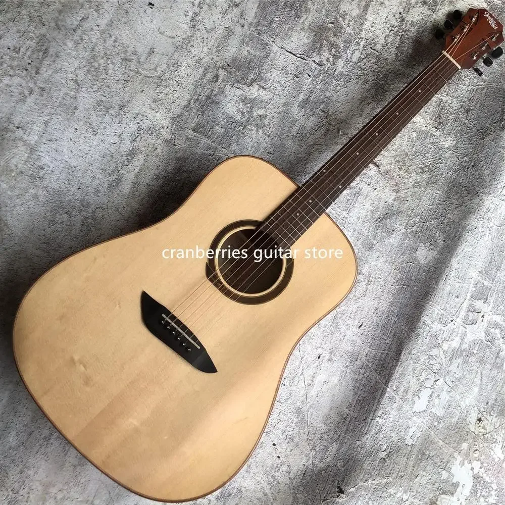 

Gopher Wood G200 acoustic guitar, D body,41 inches acoustic guitar,AA SOLID SPRUCE TOP,daddario EXP16 strings,Free shipping