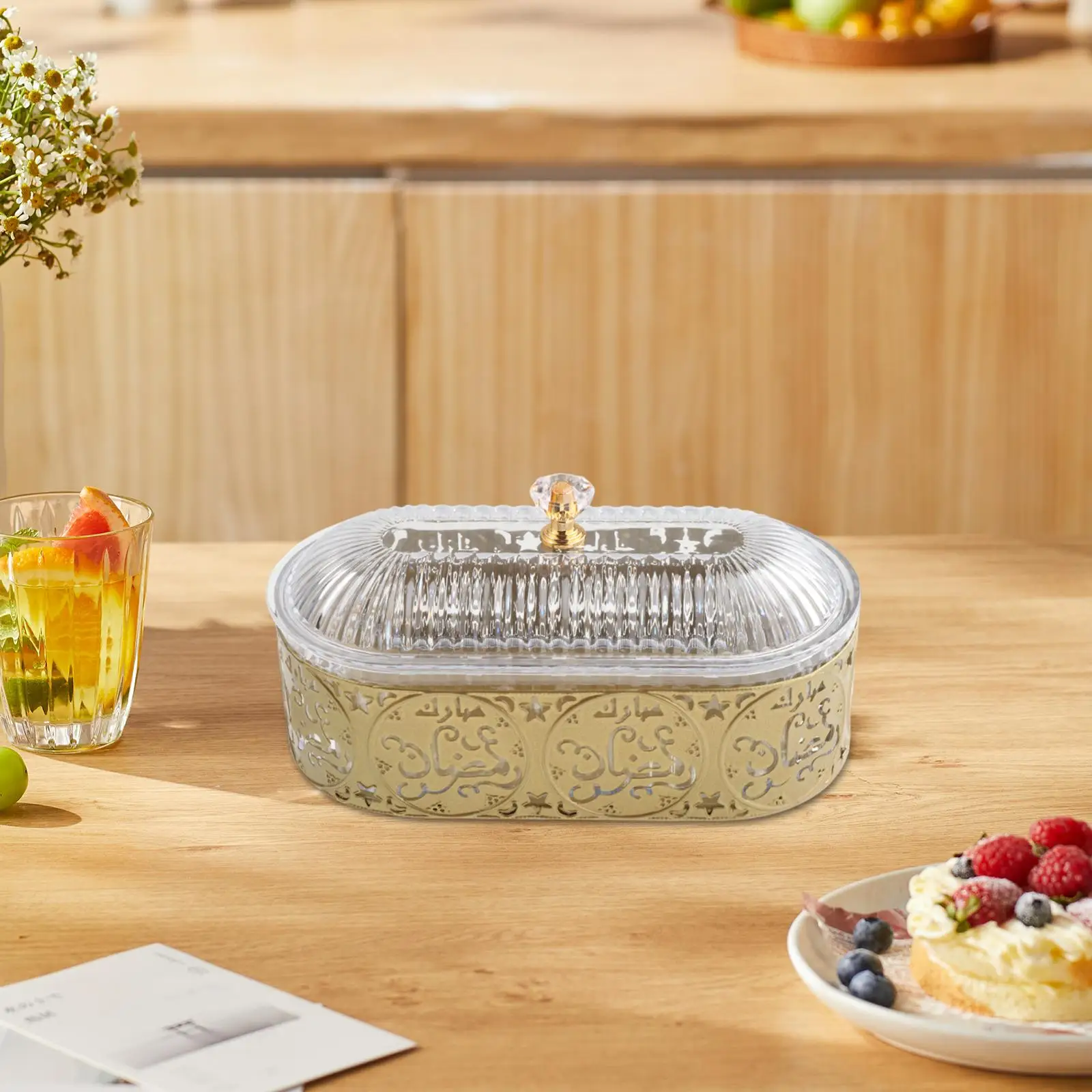 

Поднос для сервировки закусок, многофункциональный с крышкой, креативный контейнер для сухофруктов для офисных приемных, кухонные украшения, косметика