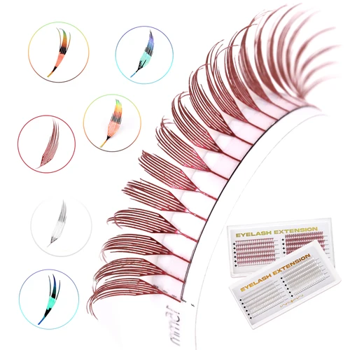 Imagen 1 del producto Nuevo oropel prefabricado Fans extensión de pestañas holográfica Anime Torre puntas Pro Made pestañas pluma cómica pestañas súper suaves Flase