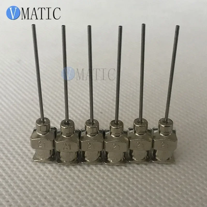 Free Shipping 12Pcs 1 Inch Tip Length 21G Blunt Stainless Steel Dispensing Syringe Needle Tip Glue Dispenser Needle