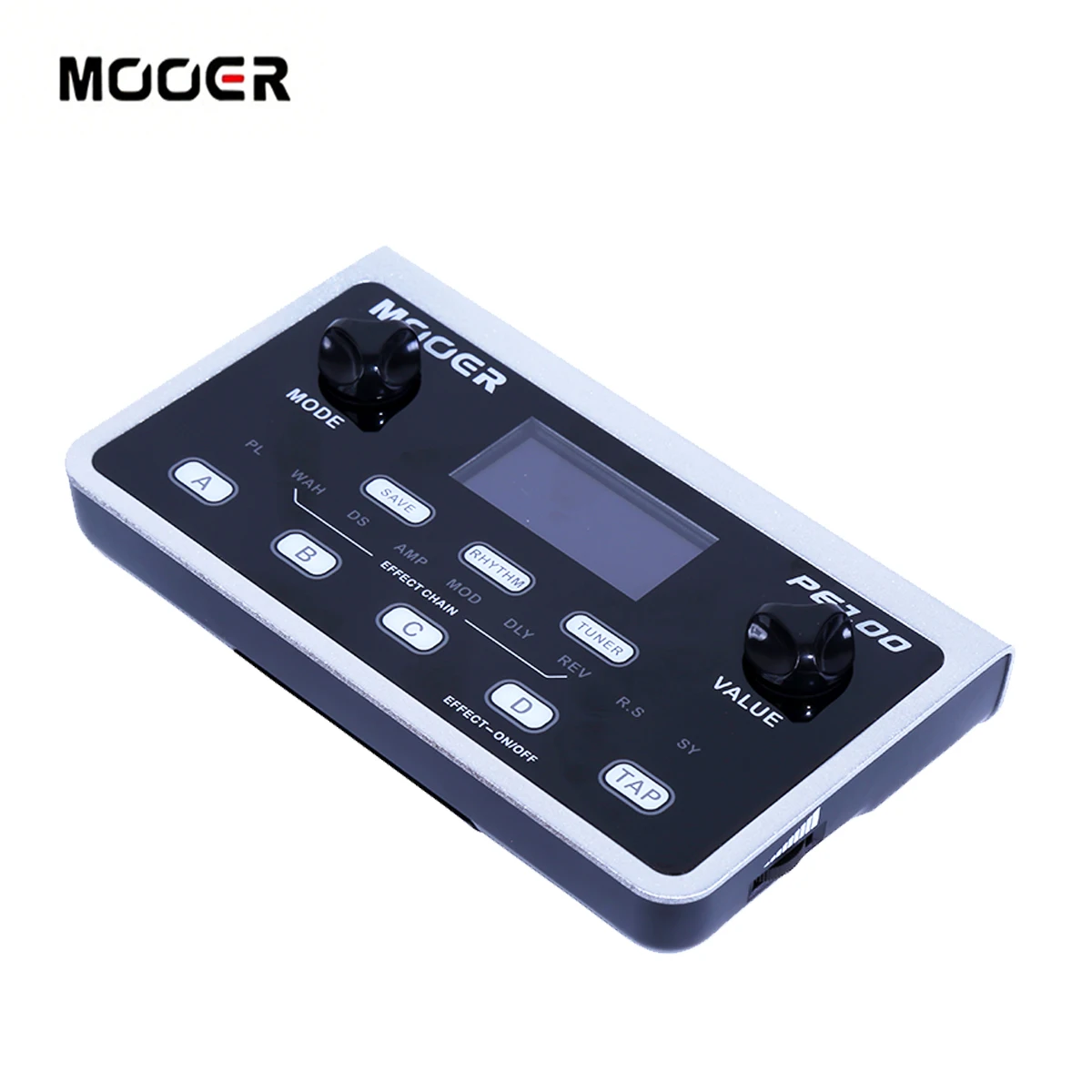 MOOER PE100 Compact Multi-Effects Processor – 39 Built-in Effects, 40 Drum Patterns, 99 Presets, LCD Display, Touch Keys