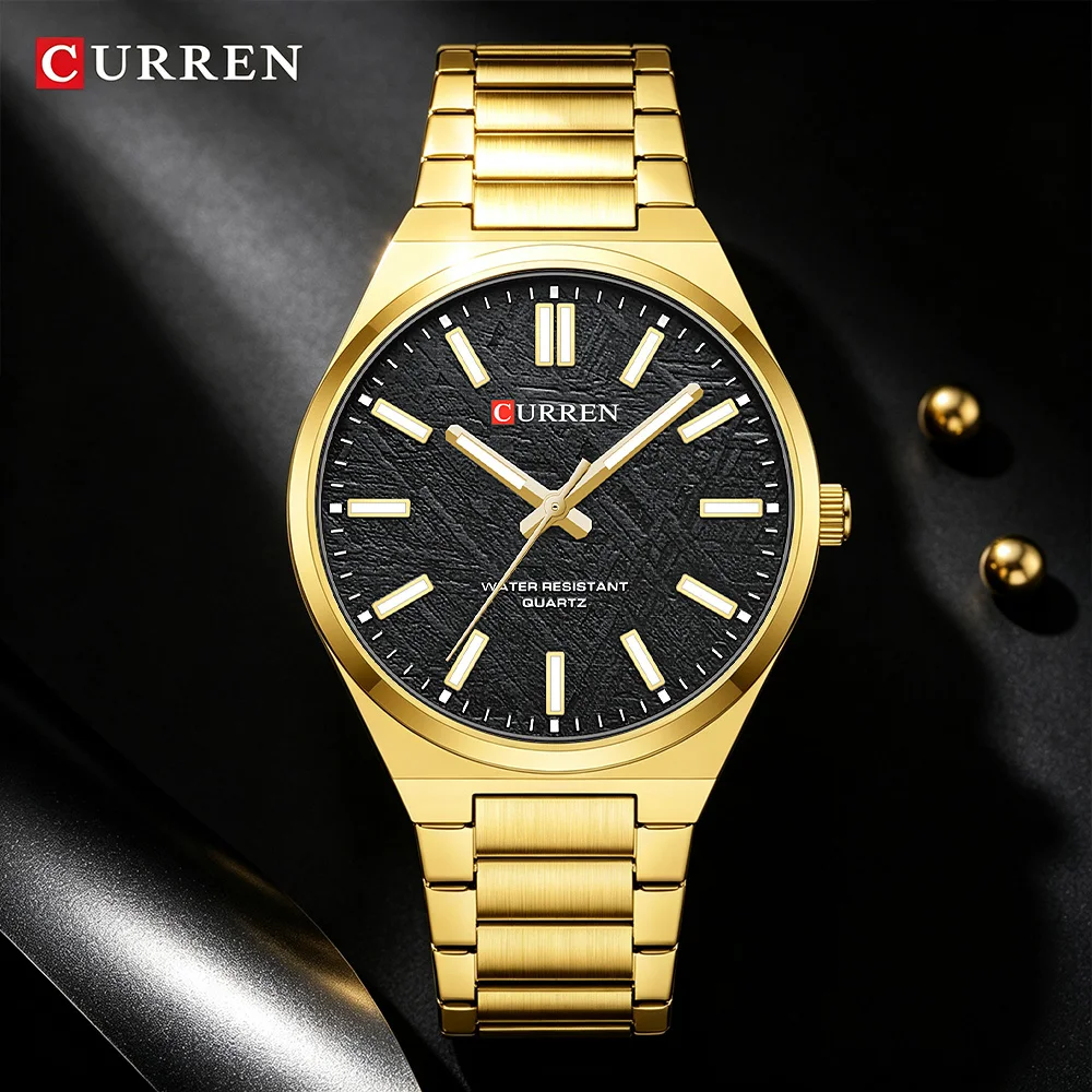 CURREN CURREN 8506 Men Luxury Quartz Watch Textured Dial Luminous Hands Stainless Steel Band Business Male Wristwatch Relógio Masculino - Aliexpress Deal