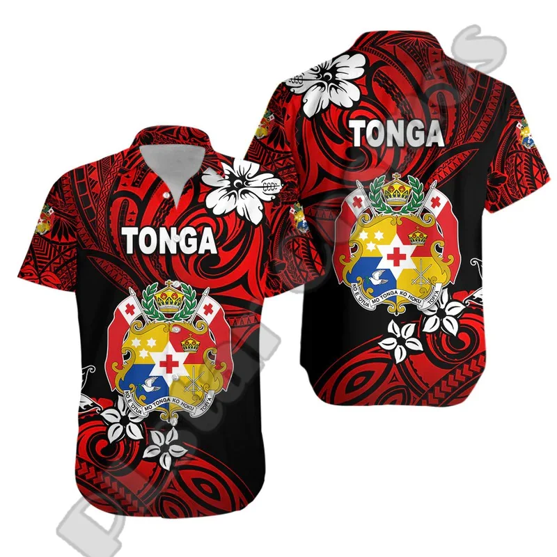 Chemise de plage hawaïenne à manches courtes, nouvelle mode, nom personnalisé respecté, pays des Tonga veahona, école de hauteur, tatouage, impression 3D, été X