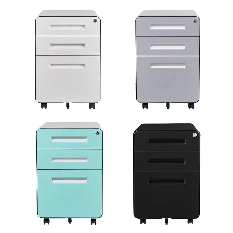 Q-2 Steel Movable Low Cabinet, Under Table Cabinet, Mobile File Small , Bedside Storage, Movable