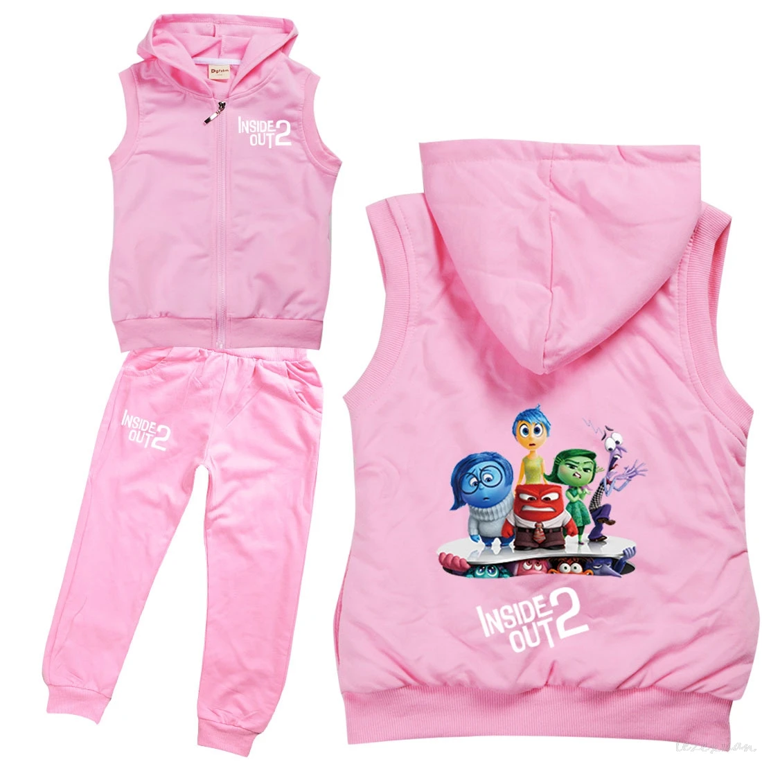 Inside Out 2 Children Sets Kids Hoodies Vest + Pants Two Piece Hooded Sweatshirts Suits Boys Girls Tracksuit Spring Gift