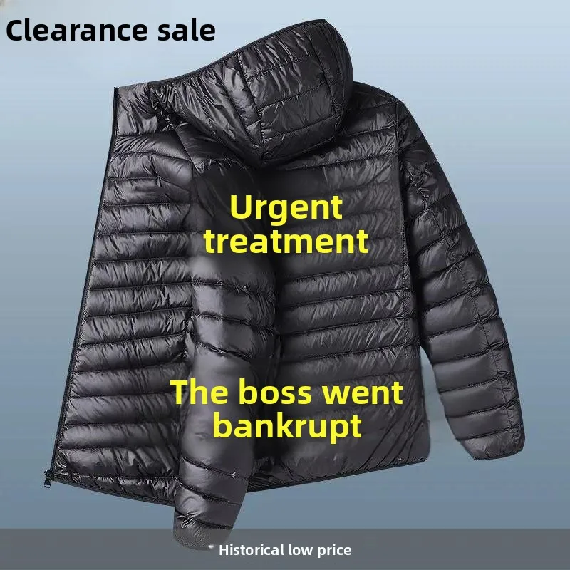 

Men's Lightweight down Cotton Jaet Autumn Winter ort Slim Fit Casual Hooded Warm Large Size Men's Clothing Cotton Coat